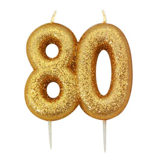 Gold 80 Candle