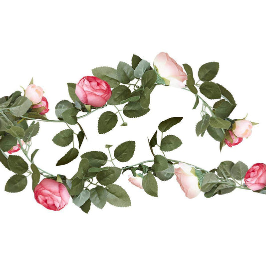 Pink Flower Artificial Foliage Garland