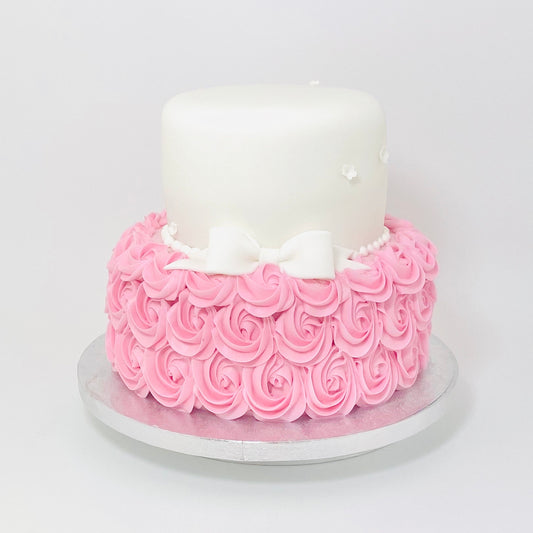 Tiered Rose Swirl & Bow