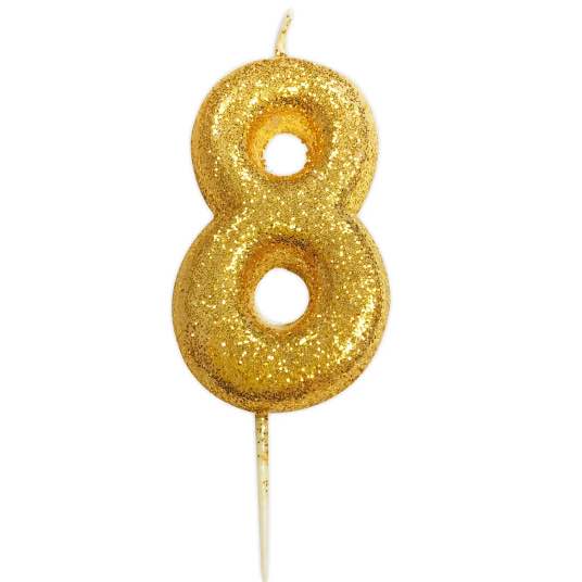 Gold 8 Candle