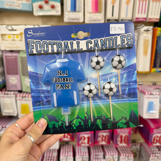 Football Candles Blue