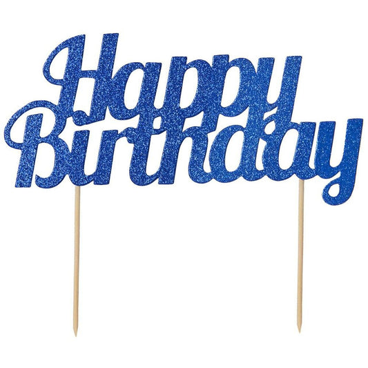 Happy Birthday Cake Topper (Blue)